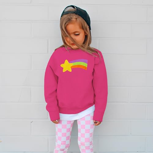 Kid Toddler Girls Halloween Sweatshirts Rainbow Star Graphic Pullover Long Sleeve Shirts Fall Tops Winter Clothes4