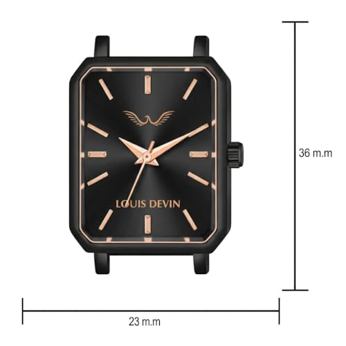Image of LOUIS DEVIN Silver /Brown /Rose Gold Bracelet Metal Chain Analog Wrist Watch for Women (Blue /Green /Pink /Black /Silver /Brown /Rose Gold Dial) | LD-LS193-CH