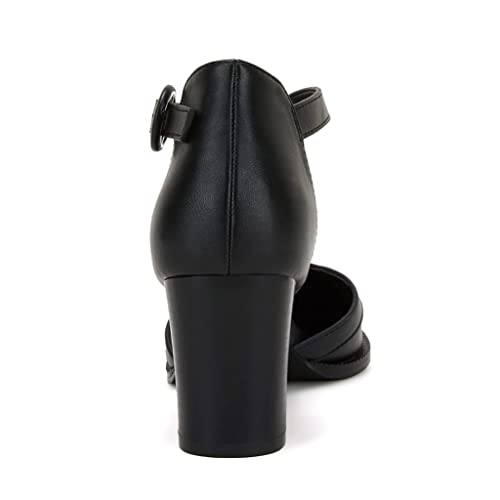 Image of Coutgo Womens Block Chunky Heels T Strap Pointed Toe Work Dress Shoes