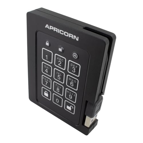 Image of Apricorn 4TB Aegis Padlock SSD 256-Bit, FIPS 140-2 Level 2 Validated Ruggedized USB 3.0 Encrypted External Portable Drive (ASSD-3PL256-4TBF)