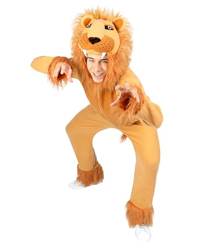 Funidelia | Déguisement lion pour femme et homme Animaux, Désert - Déguisement pour Adultes et accessoires pour Halloween, carnaval et fêtes - Taille M - L - Marron