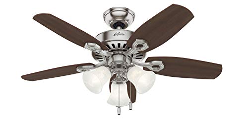 Image of Hunter Builder, Indoor, Ceiling Fan, Pull Chain, 42 inch, Brushed Nickel