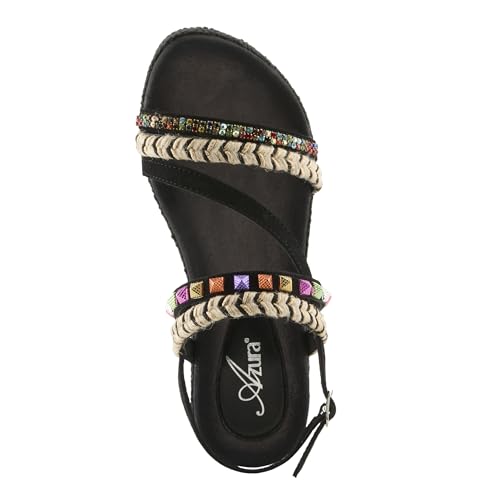 Azura Women's HUGBUG Wedge Sandals - Suede, Jeweled Upper, Adjustable Buckle, Made in India4