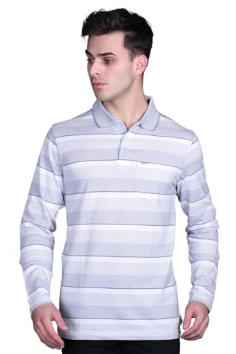 Image of Full Sleeve Polo T Shirt for Men Cotton with Pocket and Collar - Regular Fit Tshirt