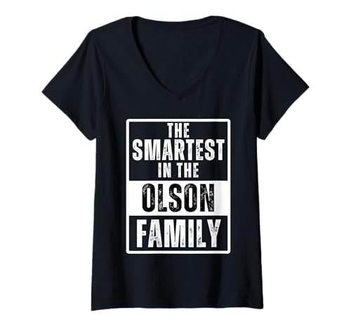 Mujer Smartest in the Olson Family Camiseta Cuello V