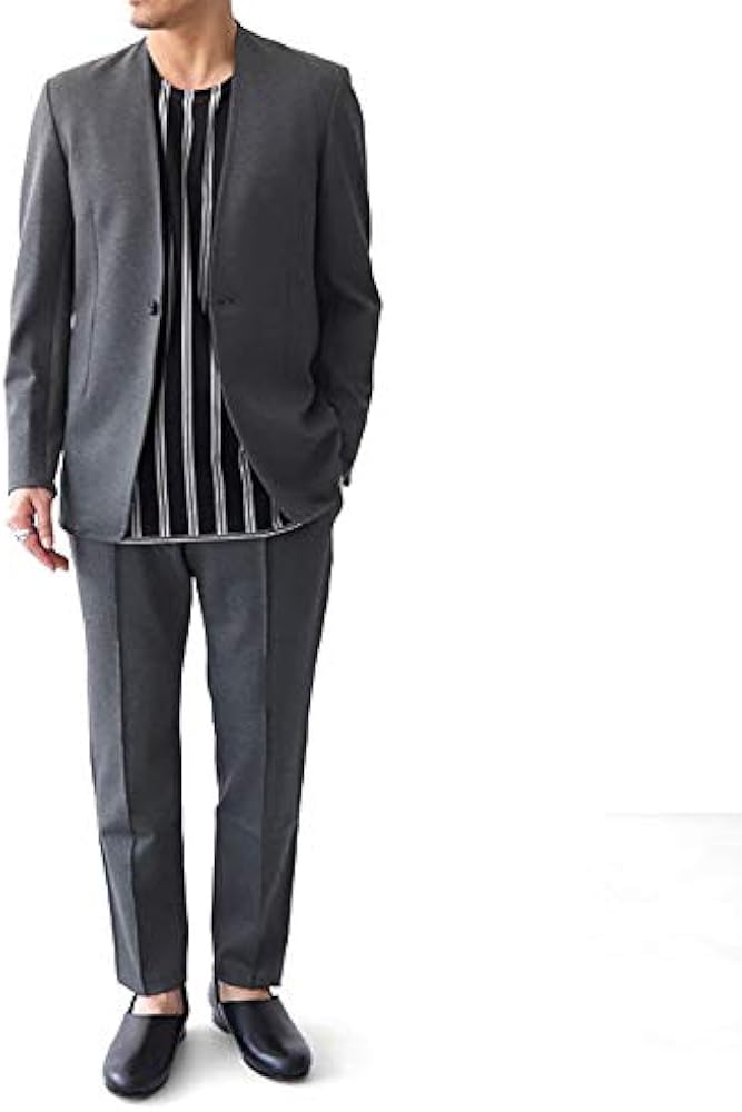 Amazon | [レインメーカー] ストレッチ ノーカラージャケット アンコン