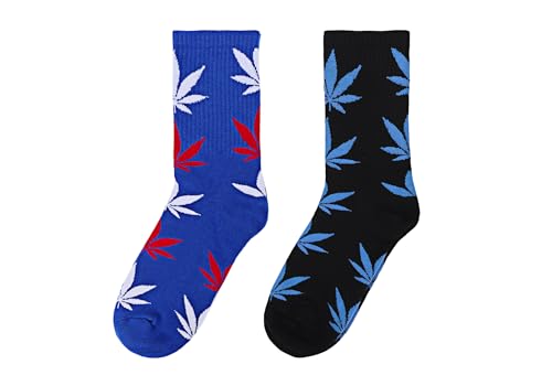 Image of DAZCOS Unisex Maple Leaf Socks Multicolor 2 Pairs for Halloween Christmas Thanksgiving Day