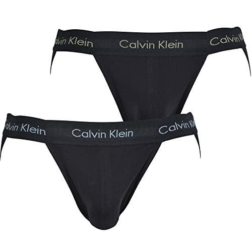 Calvin Klein Jock Strap 2 Unidades Suspensorio, B-turmalina/Logotipos de Pistacho, M para Hombre