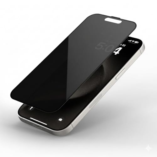 Image of DD SON Military Grade 360 Degree Privacy Tempered Glass for iPhone 15 Plus / 16 Plus Anti-Spy Screen Protector with Accessories Kit, Shatterproof & Scratch Resistant Screen Guard