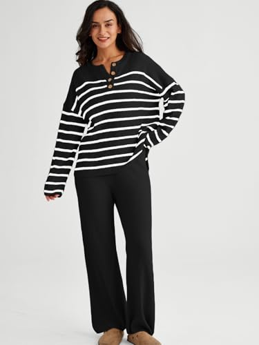 Image of LILLUSORY Women's 2 Piece Lounge Sets Oversized Slouchy Matching Cozy Knit Sets