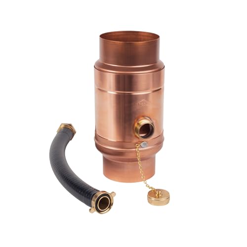 Kupfer Regenwassersammler 100 mm mit Schlauch- und Fassanschluss für das...