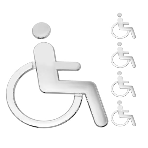 Autocollant handicapé toilettes Veemoon lot de 6 panneaux muraux