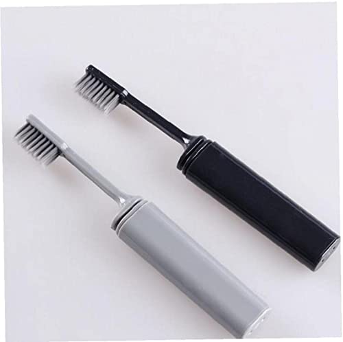 U-K Spazzolino da denti pieghevole portatile compatto a carbone pieghevole da viaggio campeggio escursionismo all'aperto facile da prendere spazzolino pieghevole grigio