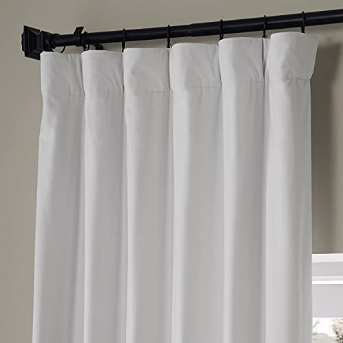 Image of HPD Half Price Drapes Signature Plush Velvet Blackout Curtains for Bedroom (1 Panel), 50W X 96L Hotel Black Out Curtains for Living Room, Thermal Insulated Blackout Curtains for Windows, Misty White