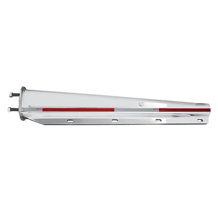 Image of United Pacific 10660 Mud Flap Hanger, 30 inch, Stainless, Heavy Duty, with Reflector, 2.5 inch Bolt Pattern