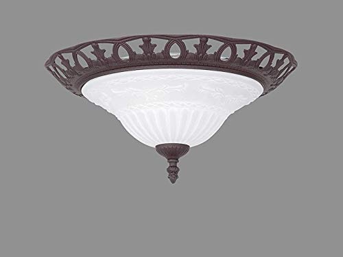 Plafonnier E27 métal rouille pour illuminer une pièce sombre