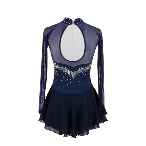 Vestido Feminino De Patinação Artística, Vestido De Competição Para Adultos, Mangas Compridas, Gola
