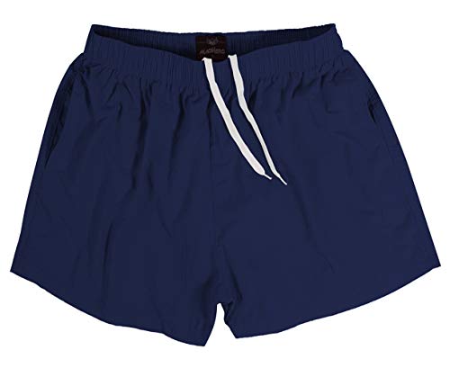 Madhero Men Swim Trunks Short With Mesh Lining Solid Bathing Suit 3" Navy Size 2Xl #TOP13