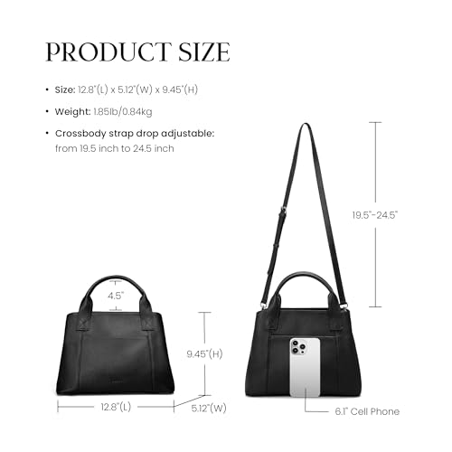 Image of befen Genuine Leather Handbag for Women Small Soft Satchel Tote Bags Crossbody Shoulder Purses with Zipper