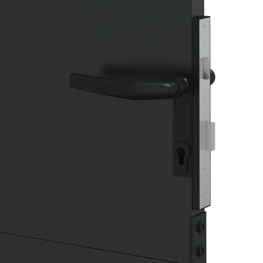 vidaXL Puerta de jardín con Cerradura Negro 85 x 155 cm, Puerta Elegante para jardín y terraza, Acero Metal, diseño Moderno, Resistente al óxido, a Prueba de Clima