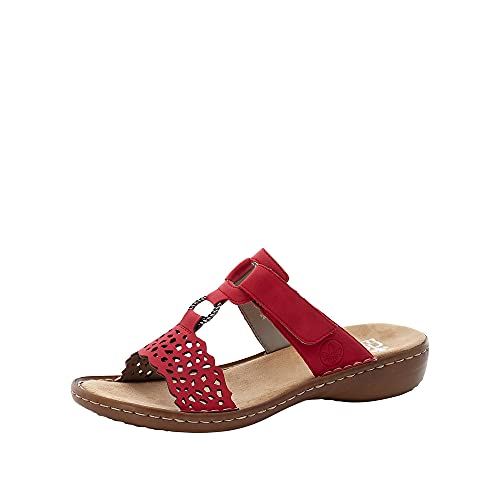 Rieker 608A7, Sandale Femme, Rouge, 37 EU