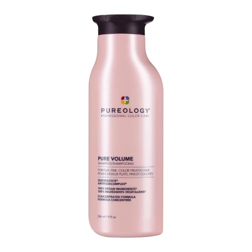 Pureology Pure Volume, Shampoo, For Flat, Fine, Colour-Treated Hair, Adds Weightless Volume, Vegan Formulas, Sulphate Free for a Gentle Cleanse