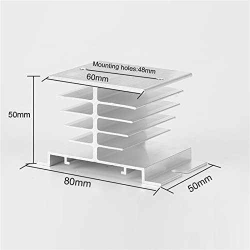 Radiador de relé estado sólido SSR con disipación térmica optimizada de aluminio blanco 10-40A 6