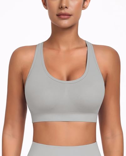Image of MIRITY Padded Strappy Sports Bra for Women - with Dual Crossback and Adjustable Straps for Workout Gym