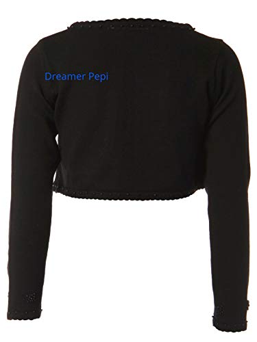 Little Girls Long Sleeve Pearl Beaded Cozy Soft Knit Sweater Cover Up Cardigan2