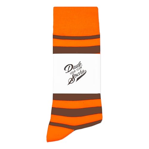 Dude. Your team socks. The OG Stripe Refresh (US, Alpha, One Size, Regular, Regular, Orange and Brown)