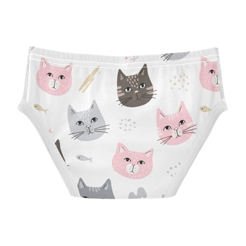 ODAWA Cute Cat Faces Underwear Briefs, Tag-Free Comfort 2T Boy Underwear2