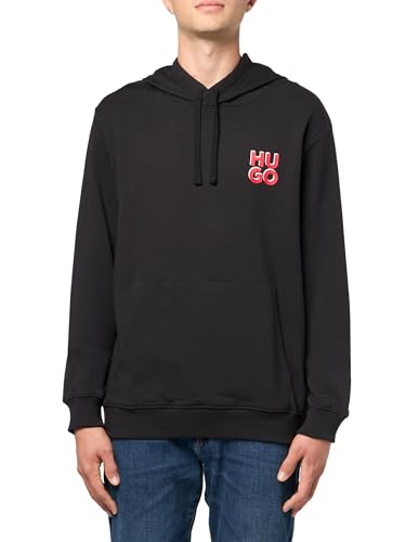 HUGO Men's Stack Logo Hooded Jersey Sweatshirt