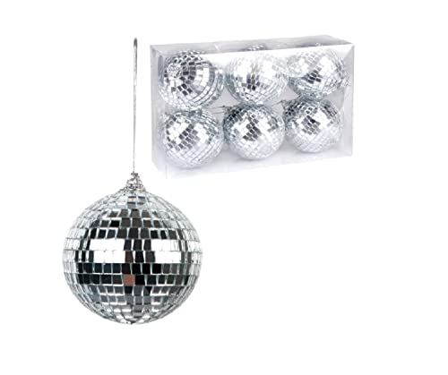 Miniblings 6X Disco Call Christmas Tree Decoration Balls Mirror Winter Holidays