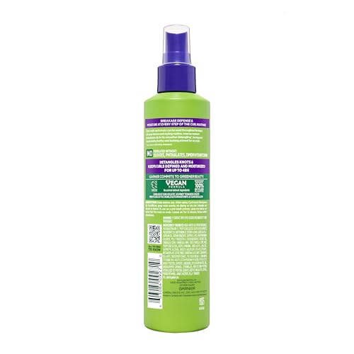 Garnier Fructis Curl Knot Melter Multi-Use Anti-Breakage Detangling Milk, Moisturizing Detangler Spray and Heat Protectant For All Curl Types, Made with Vegan Protein & Coconut Oil, 8.5 Fl Oz - image 8