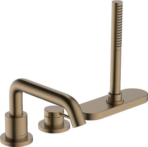 hansgrohe Tecturis S - Mitigeur baignoire 3 trous, Robinet baignoire 2 sorties avec guidage du...