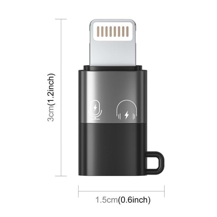 Image of USB-C to Lightning Audio Adapter for iPhone | Mic Support | OTG Converter for Microphone, Charging, Type-C Cable to iPhone Converter | Vlogging, Podcast, YouTube Recording