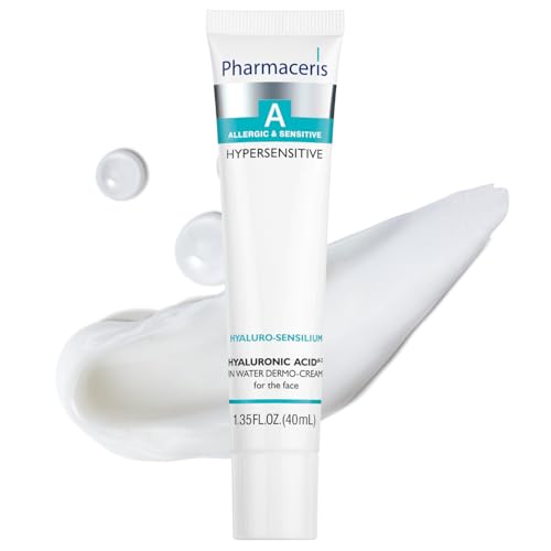 Pharmaceris Hyaluronic Acid Water Cream – Light Daily Moisturizer, Hydrates & Soothes, Helps Strengthen Skin Barrier, Face Cream for Dry, Sensitive & Allergy-Prone Skin, HYALURO-SENSILIUM, 1.35 fl oz