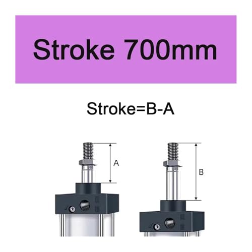 Vérin pneumatique double effet SC32 course 700mm grande poussée