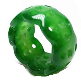 Bague de mariage en jade vert naturel avec pierre précieuse rétro sculptée