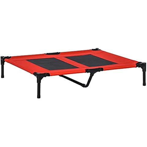 Cama Elevada para Perros Pawhut con Malla Transpirable y Tela Oxford Cover