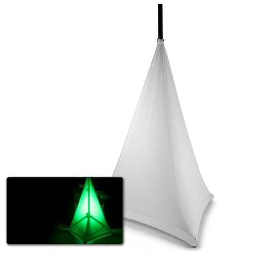 BeamZ Housse - Housse en Lycra Blanc, 120cm de Haut, pour Pieds d'Enceinte, Éclairage de l'Intérieur Possible, Extensible dans 4 Directions, Idéal DJ Mobiles