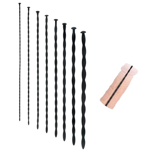 8 Sizes Urethral Sounds Silicone Penis Sounding Rods Urinary Dilator Penis Plug Urethra Stretcher Male Urethral Masturbation Rods Sex Toy for Male