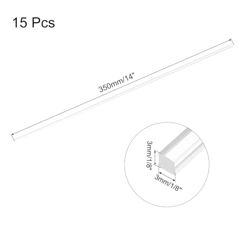 Image of MECCANIXITY 15pcs Acrylic Square Rods 1 /8 inchx14 inch Acrylic Dowel Rods Sticks