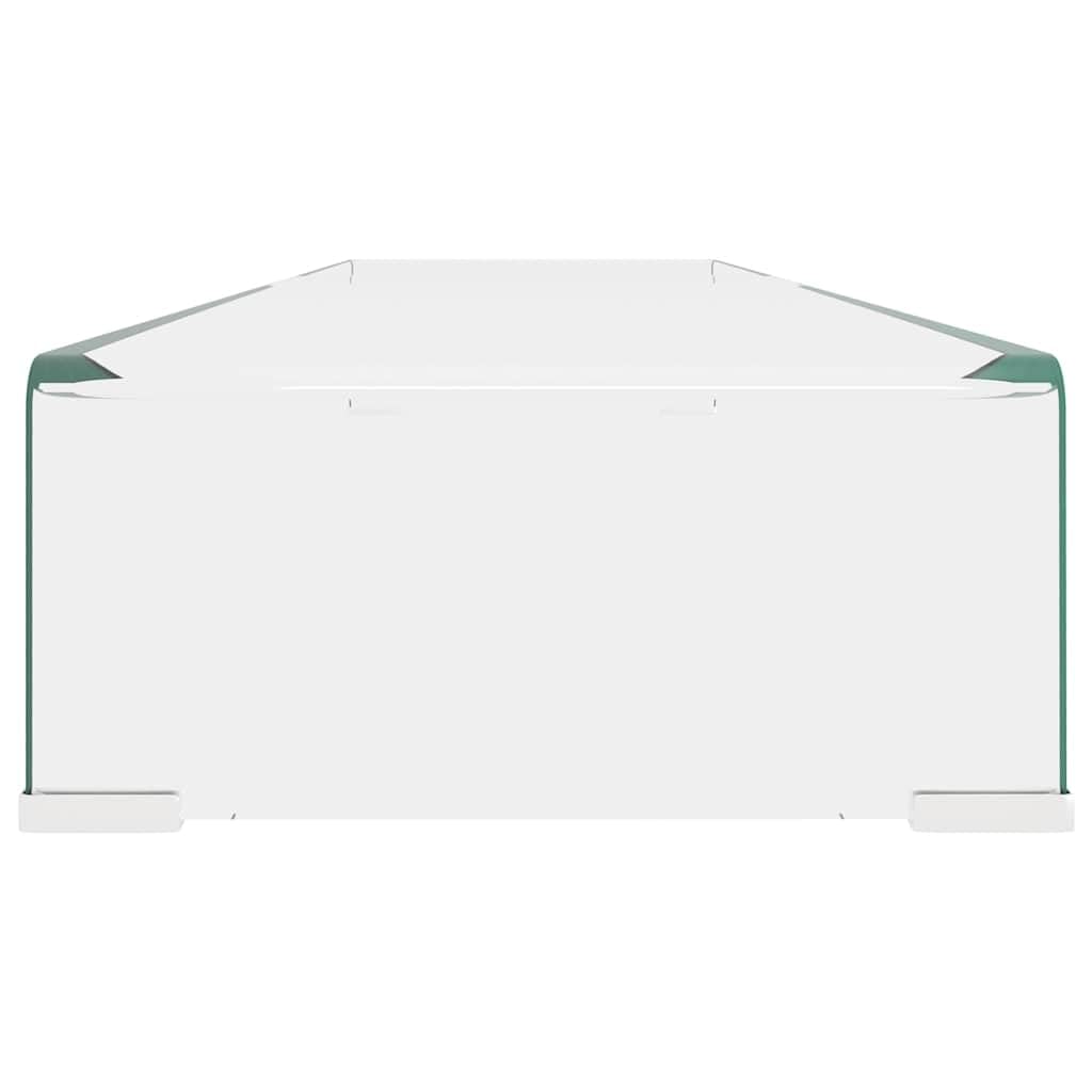 Leasha Rehausseur Écran PC Bureau, Réhausseur d'Écran Support de Moniteur 120x30x13 cm verre transparent