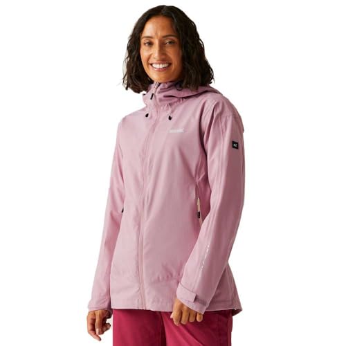 Regatta Okara Wasserdichte Outdoorjacke für Damen mit Unterarmbelüftung, Farbe:Rosa, Größe:38
