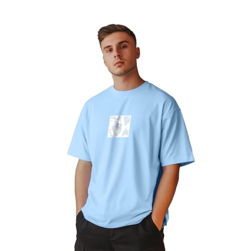 Image of Nobero Men's Oversized Graphic T-Shirt for Men | Soft Cotton | Drop Shoulder Relaxed Fit | Printed Casual Tshirt for Men