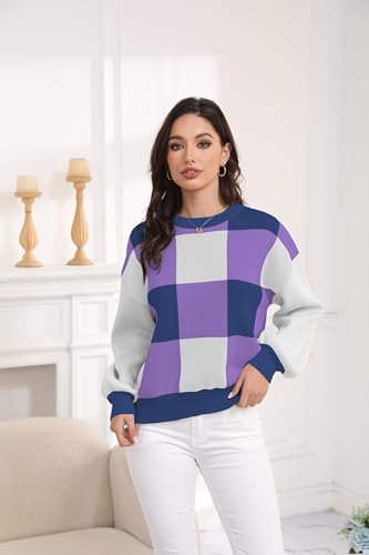 Image of LISILONG Women's 2024 Trendy Long Sleeve Ribbed Knit Sweater - Y2K Colorblock Fall Fashion Pullover Jumper