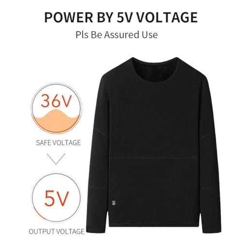 USB Electric Heated Underwear Shirt, 16 Heating Zone Thermal Base Layer Top for Men Outdoor Activities3