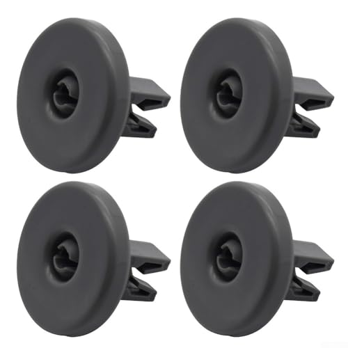 Juego de 4 ruedas giratorias para cesta superior de lavavajillas para lavavajillas Zanussi, plástico ABS resistente al calor hasta 100 °C, gris, 2,3 x 2,3 x 3 cm