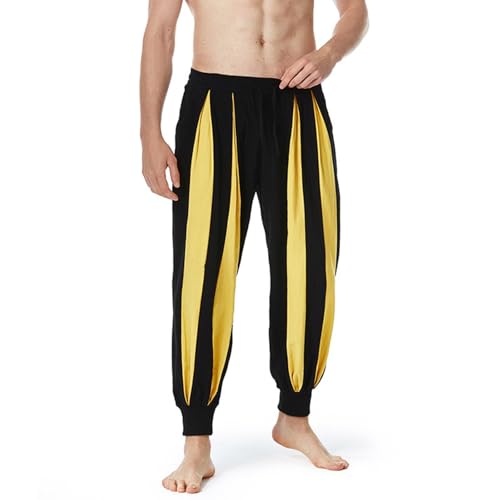 Pantalones harén para hombre, bloque de colores, pantalones bombachos, japoneses, silenciosos, delgados, de lino, yoga, jogging, pantalones de chándal con bolsillos, pierna ancha, pantalones de ocio